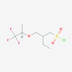 molecular formula C8H14ClF3O3S B13525995 2-(((1,1,1-Trifluoropropan-2-yl)oxy)methyl)butane-1-sulfonyl chloride 