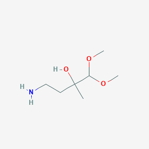 molecular formula C7H17NO3 B13526143 4-Amino-1,1-dimethoxy-2-methylbutan-2-ol 