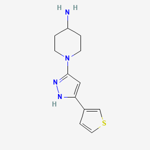 1-(3-(thiophen-3-yl)-1H-pyrazol-5-yl)piperidin-4-amine