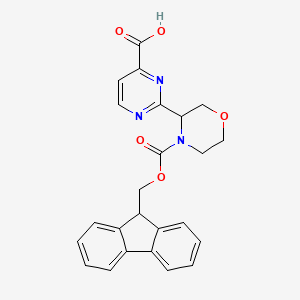 molecular formula C24H21N3O5 B13526236 2-(4-{[(9H-fluoren-9-yl)methoxy]carbonyl}morpholin-3-yl)pyrimidine-4-carboxylic acid 