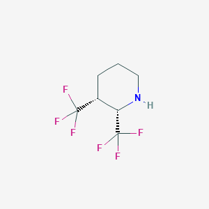 molecular formula C7H9F6N B13526270 (2S,3R)-2,3-Bis(trifluoromethyl)piperidine 