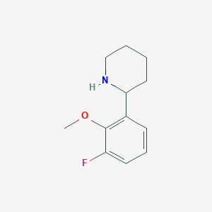 molecular formula C12H16FNO B13526298 2-(3-Fluoro-2-methoxyphenyl)piperidine 