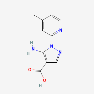 molecular formula C10H10N4O2 B13526321 5-amino-1-(4-methylpyridin-2-yl)-1H-pyrazole-4-carboxylic acid 