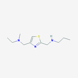 molecular formula C11H21N3S B13526339 n-((4-((Ethyl(methyl)amino)methyl)thiazol-2-yl)methyl)propan-1-amine 