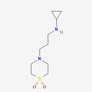 molecular formula C10H20N2O2S B13526384 4-(3-(Cyclopropylamino)propyl)thiomorpholine 1,1-dioxide 