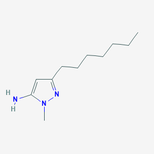 molecular formula C11H21N3 B13526388 3-Heptyl-1-methyl-1h-pyrazol-5-amine 