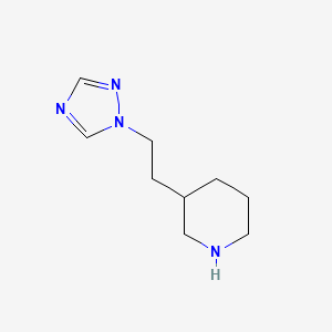 molecular formula C9H16N4 B13526389 3-(2-(1h-1,2,4-Triazol-1-yl)ethyl)piperidine 