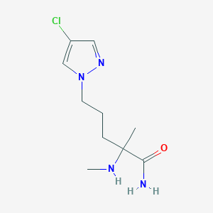 molecular formula C10H17ClN4O B13526467 5-(4-Chloro-1h-pyrazol-1-yl)-2-methyl-2-(methylamino)pentanamide 