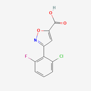 molecular formula C10H5ClFNO3 B13526472 3-(2-Chloro-6-fluorophenyl)isoxazole-5-carboxylic acid 