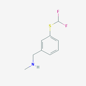 molecular formula C9H11F2NS B13526478 1-(3-((Difluoromethyl)thio)phenyl)-N-methylmethanamine 