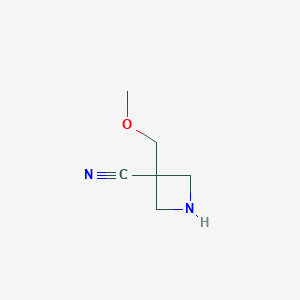 molecular formula C6H10N2O B13526522 3-(Methoxymethyl)-3-azetidinecarbonitrile 