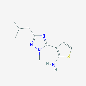 molecular formula C11H16N4S B13526548 3-(3-Isobutyl-1-methyl-1h-1,2,4-triazol-5-yl)thiophen-2-amine 