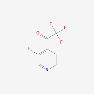 molecular formula C7H3F4NO B13526555 2,2,2-Trifluoro-1-(3-fluoropyridin-4-YL)ethanone 