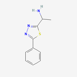 molecular formula C10H11N3S B13526601 1-(5-Phenyl-1,3,4-thiadiazol-2-yl)ethan-1-amine 