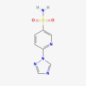 molecular formula C7H7N5O2S B13526608 6-(1H-1,2,4-triazol-1-yl)-3-pyridinesulfonamide 