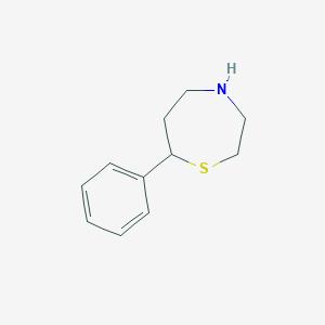 molecular formula C11H15NS B13526638 7-Phenyl-1,4-thiazepane 