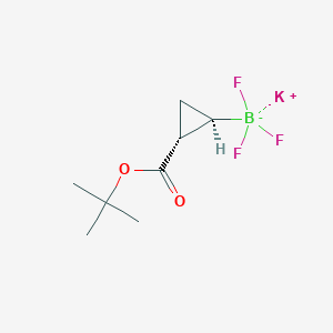 molecular formula C8H13BF3KO2 B13526640 rac-potassium [(1R,2R)-2-[(tert-butoxy)carbonyl]cyclopropyl]trifluoroboranuide 