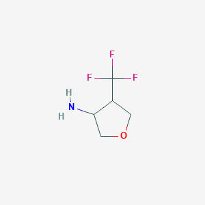 molecular formula C5H8F3NO B13526671 4-(Trifluoromethyl)tetrahydrofuran-3-amine 