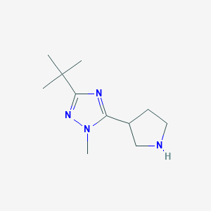 molecular formula C11H20N4 B13526708 3-(Tert-butyl)-1-methyl-5-(pyrrolidin-3-yl)-1h-1,2,4-triazole 