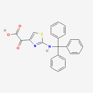 molecular formula C24H18N2O3S B1352673 2-氧代-2-(2-(三苯甲胺)噻唑-4-基)乙酸 CAS No. 68363-44-0