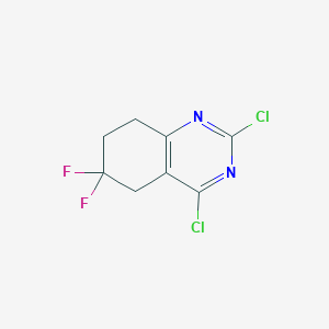 molecular formula C8H6Cl2F2N2 B13526740 2,4-Dichloro-6,6-difluoro-5,6,7,8-tetrahydroquinazoline 