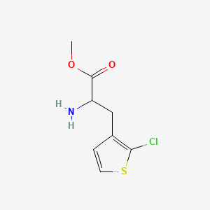 molecular formula C8H10ClNO2S B13526756 Methyl 2-amino-3-(2-chlorothiophen-3-yl)propanoate 