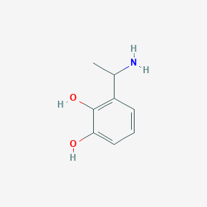 molecular formula C8H11NO2 B13526765 3-(1-Aminoethyl)benzene-1,2-diol 