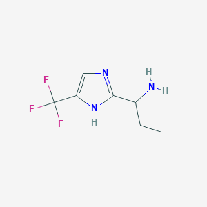 molecular formula C7H10F3N3 B13526772 1-(5-(Trifluoromethyl)-1h-imidazol-2-yl)propan-1-amine 