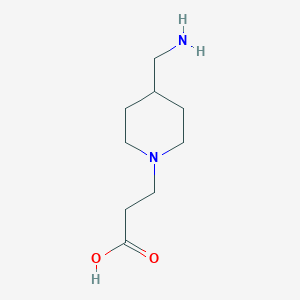 molecular formula C9H18N2O2 B13526822 3-(4-(Aminomethyl)piperidin-1-yl)propanoic acid 