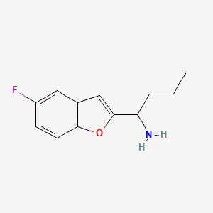 molecular formula C12H14FNO B13526823 1-(5-Fluorobenzofuran-2-yl)butan-1-amine 