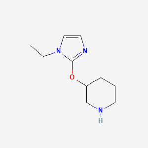 molecular formula C10H17N3O B13526841 3-((1-Ethyl-1h-imidazol-2-yl)oxy)piperidine 