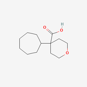 molecular formula C13H22O3 B13526949 4-Cycloheptyloxane-4-carboxylicacid 