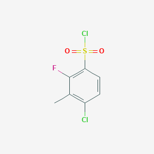 molecular formula C7H5Cl2FO2S B13526970 4-Chloro-2-fluoro-3-methylbenzene-1-sulfonyl chloride 