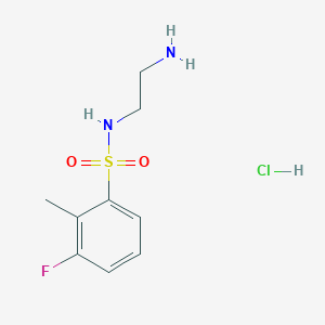 molecular formula C9H14ClFN2O2S B13527078 N-(2-aminoethyl)-3-fluoro-2-methylbenzene-1-sulfonamide hydrochloride 