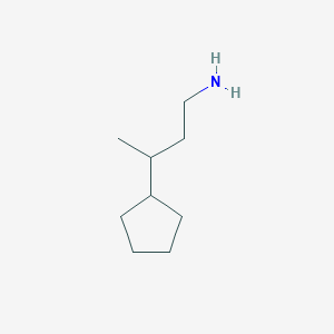 molecular formula C9H19N B13527175 3-Cyclopentylbutan-1-amine 