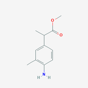 molecular formula C11H15NO2 B13527248 Methyl 2-(4-amino-3-methylphenyl)propanoate 