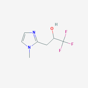 molecular formula C7H9F3N2O B13527261 1,1,1-trifluoro-3-(1-methyl-1H-imidazol-2-yl)propan-2-ol 