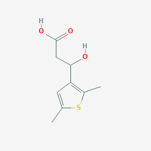 molecular formula C9H12O3S B13527311 3-(2,5-Dimethylthiophen-3-yl)-3-hydroxypropanoic acid 