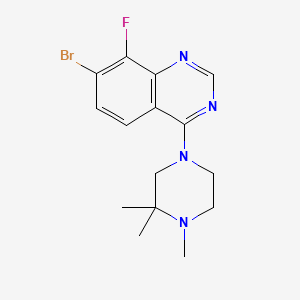 molecular formula C15H18BrFN4 B13527368 7-Bromo-8-fluoro-4-(3,3,4-trimethylpiperazin-1-yl)quinazoline 