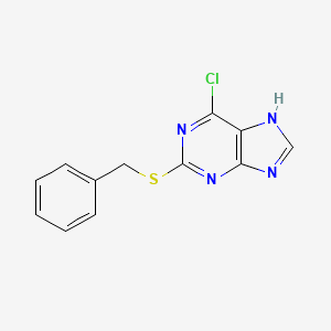 molecular formula C12H9ClN4S B1352737 2-苄基硫代-6-氯嘌呤 CAS No. 51998-91-5