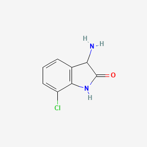 molecular formula C8H7ClN2O B13527385 3-amino-7-chloro-2,3-dihydro-1H-indol-2-one 