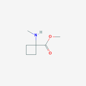 molecular formula C7H13NO2 B13527390 Methyl 1-(methylamino)cyclobutane-1-carboxylate 