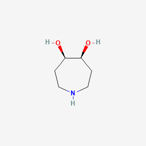 molecular formula C6H13NO2 B13527411 Rel-(4S,5R)-azepane-4,5-diol 