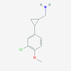 molecular formula C11H14ClNO B13527464 (2-(3-Chloro-4-methoxyphenyl)cyclopropyl)methanamine 