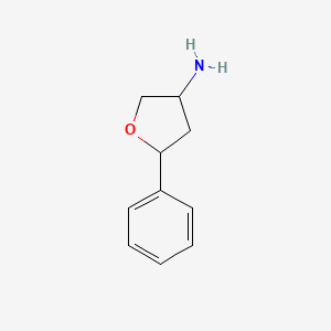 molecular formula C10H13NO B13527467 4-Amino-2-phenyltetrahydrofuran 