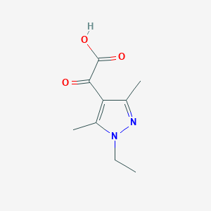 molecular formula C9H12N2O3 B13527490 2-(1-ethyl-3,5-dimethyl-1H-pyrazol-4-yl)-2-oxoacetic acid 