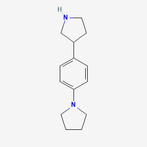 molecular formula C14H20N2 B13527499 1-(4-(Pyrrolidin-3-yl)phenyl)pyrrolidine 