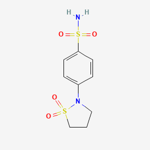 molecular formula C9H12N2O4S2 B13527542 4-(1,1-Dioxo-1lambda6,2-thiazolidin-2-yl)benzene-1-sulfonamide 