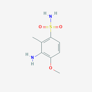 molecular formula C8H12N2O3S B13527560 3-Amino-4-methoxy-2-methylbenzene-1-sulfonamide 