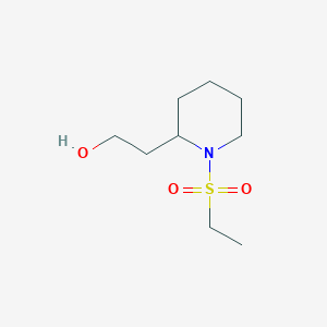 molecular formula C9H19NO3S B13527563 2-(1-(Ethylsulfonyl)piperidin-2-yl)ethan-1-ol 